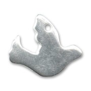 Dove charm 15mm  Silver tone x1|raw }}