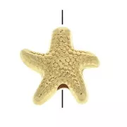 10mm Zamac starfish bead - fine Gold plated x1