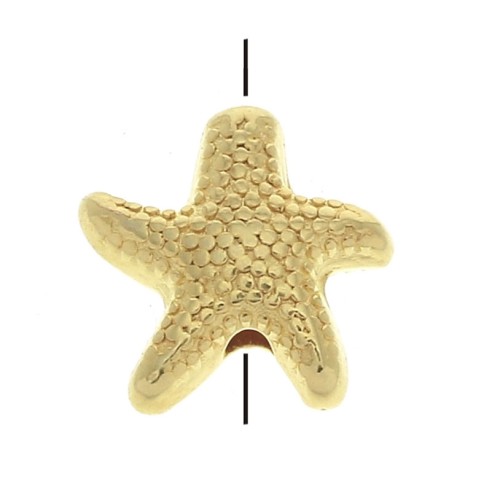 10mm Zamac starfish bead - fine Gold plated x1