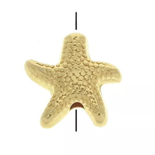10mm Zamac starfish bead - fine Gold plated x1