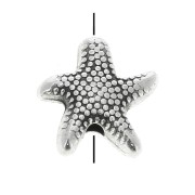 10mm Zamac starfish bead - Antique Silver Plating x1