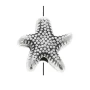 10mm Zamac starfish bead - Antique Silver Plating x1