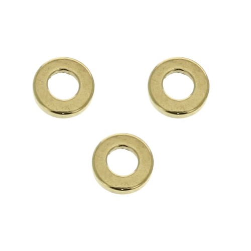 4x0.8mm Brass Heishi rondelle bead - fine Gold plated x1
