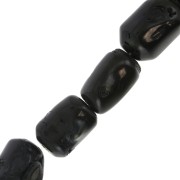 17mm Irregular Bamboo Imitation Coral Beads - Black x1|raw }}