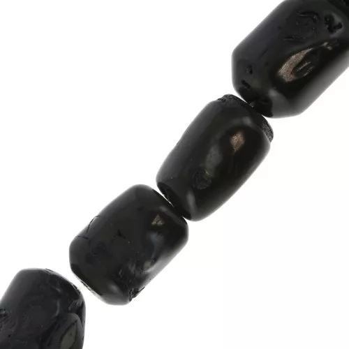 17mm Irregular Bamboo Imitation Coral Beads - Black x1
