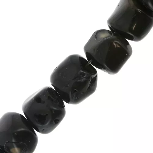 15mm Irregular Bamboo Imitation Coral Beads - Black x1