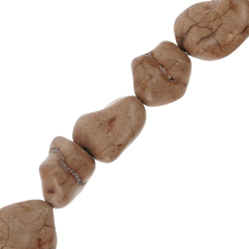 15mm Irregular Tinted Howlite Bead - Coffee x1