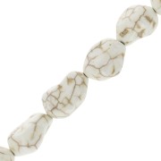 15mm Irregular Tinted Howlite Bead - Cream x1
