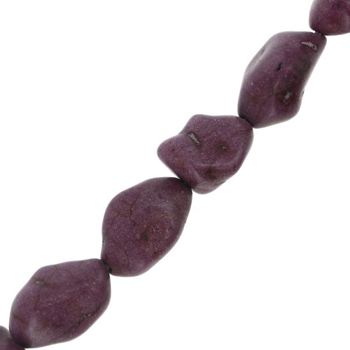 15mm Irregular Tinted Howlite Bead - Violet x1
