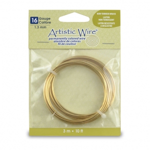 Artistic Wire 1.29 mm anti-tarnish brass wire x3m