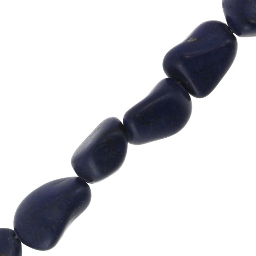 15mm Irregular Tinted Howlite Bead - Navy Blue x1