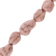 15mm Irregular Tinted Howlite Bead - Light Pink x1