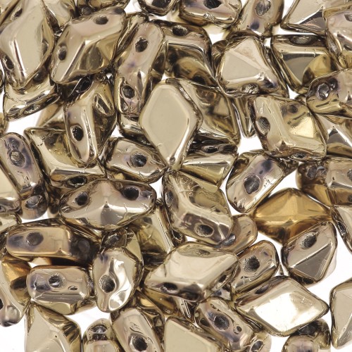 5x8mm 2-hole Diamonduo - Full Dorado x10g