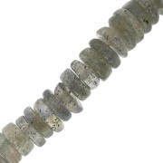 5x2mm Round Heishi gemstone beads - Labradorite x20