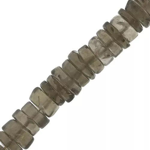 Heishi gemstone beads 5x2 mm - Smoky Quartz x20