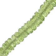 5x2mm Faceted round Heishi gemstone beads - Peridot x20|raw }}