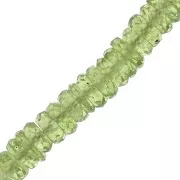 Heishi beads faceted rondelles - gemstone 5x2 mm - Peridot x20