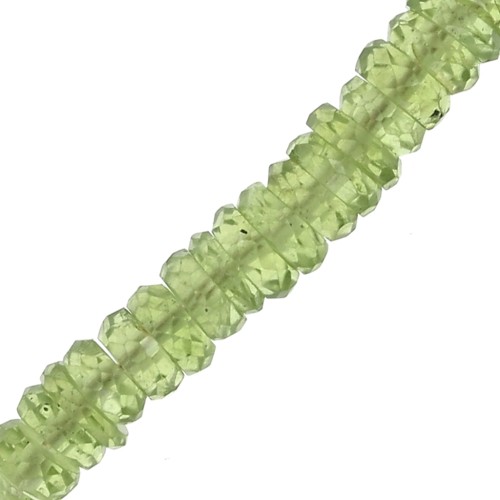 5x2mm Faceted round Heishi gemstone beads - Peridot x20