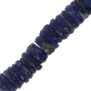 Heishi beads faceted rondelles - gemstone 5.5x2 mm - Lapis Lazuli x20