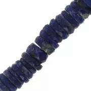 Heishi beads faceted rondelles - gemstone 5.5x2 mm - Lapis Lazuli x20