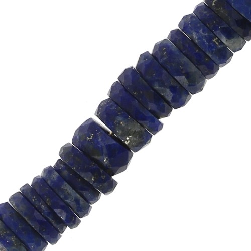 Heishi beads faceted rondelles - gemstone 5.5x2 mm - Lapis Lazuli x20