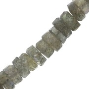 5x2mm Faceted round Heishi gemstone beads - Labradorite x20