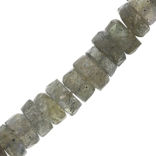 Heishi beads faceted rondelles - gemstone 5x2 mm - Labradorite x20