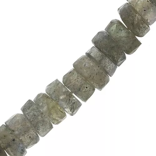 Heishi beads faceted rondelles - gemstone 5x2 mm - Labradorite x20