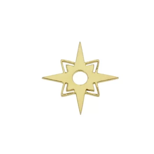 10.5mm Star-shaped element to be glued - exclusivity Perles & Co - Gold Tone x1