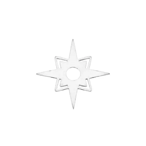 10.5mm Star-shaped element to be glued - exclusivity Perles & Co - Fine silver plating x1