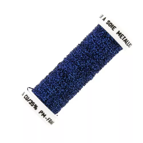 Au ver à soie Metallic braided embroidery thread 4 - Royal Blue (033) x10m