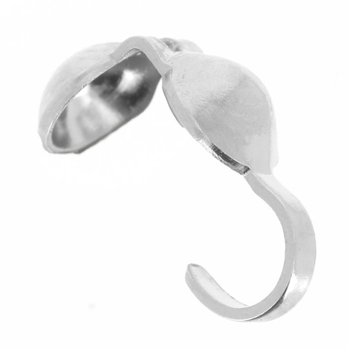 4mm clamshell beads - Silver tone x24