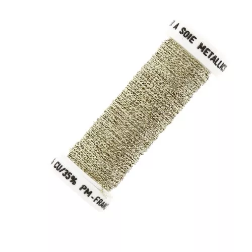 Au ver à soie Metallic braided embroidery thread 4 - Light Gold (030) x10m