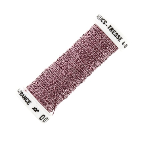 Au ver à soie Metallic braided embroidery thread 4 - Pink (007) x10m
