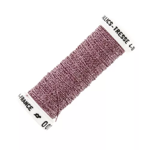 Au ver à soie Metallic braided embroidery thread 4 - Pink (007) x10m