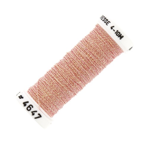 Au ver à soie Metallic braided embroidery thread 4 - Coral (4647) x10m