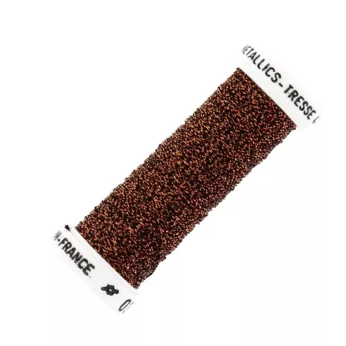 Au ver à soie Metallic braided embroidery thread 4 - Orange Black (035) x10m