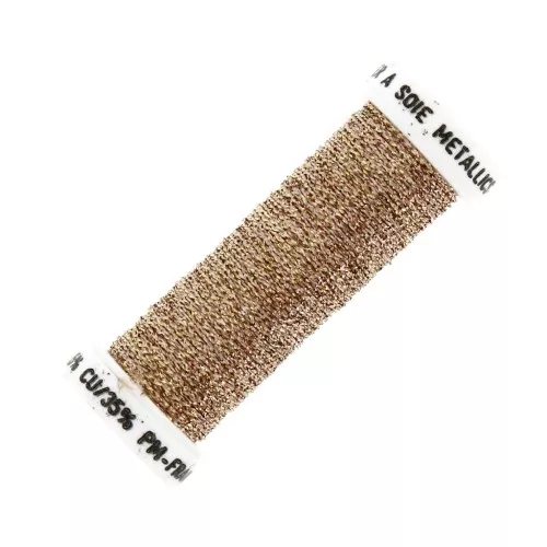 Au ver à soie Metallic braided embroidery thread 4 - Golden Bronze (221) x10m
