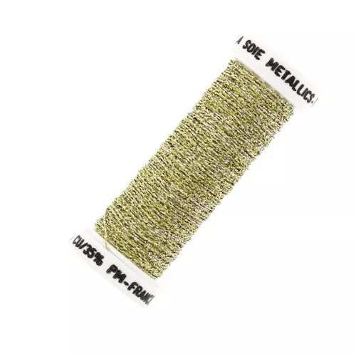 Au ver à soie Metallic braided embroidery thread 4 - Yellow gold (128) x10m