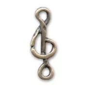 G-Key charm 21mm Bronze tone x1