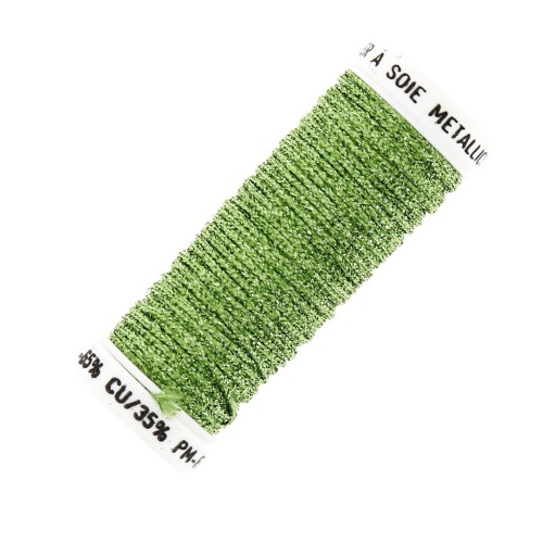 Au ver à soie Metallic braided embroidery thread 16 - Light Green (025) x10m