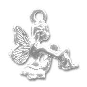 Fairy charm 19mm Silver tone x1