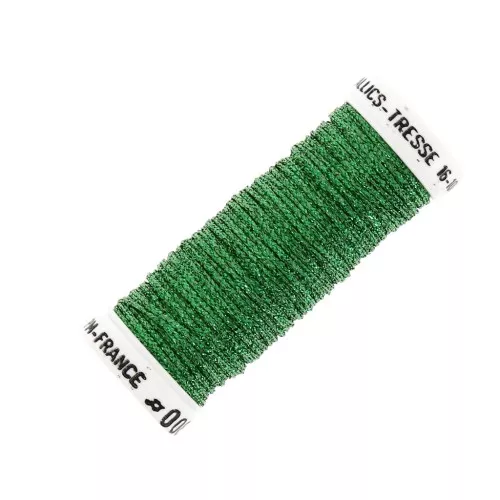 Au ver à soie Metallic braided embroidery thread 16 - Green (008) x10m
