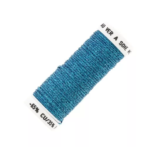 Au ver à soie Metallic braided embroidery thread 16 - Azure Blue (006) x10m