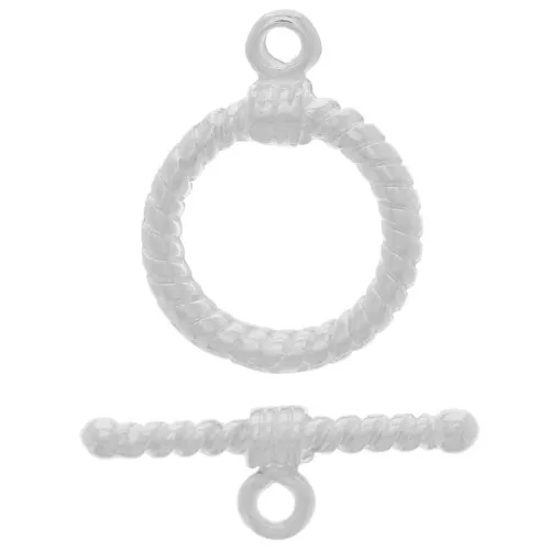 Spiral shaped toggle clasp 16mm - Rhodium tone x1
