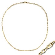Choker Oval links 3,3x2,7mm fine Gold plated x 45 cm|raw }}