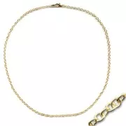 Choker Oval links 3,3x2,7mm fine Gold plated x 45 cm