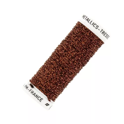 Au ver à soie Metallic braided embroidery thread 16 - Orange Black (035) x10m