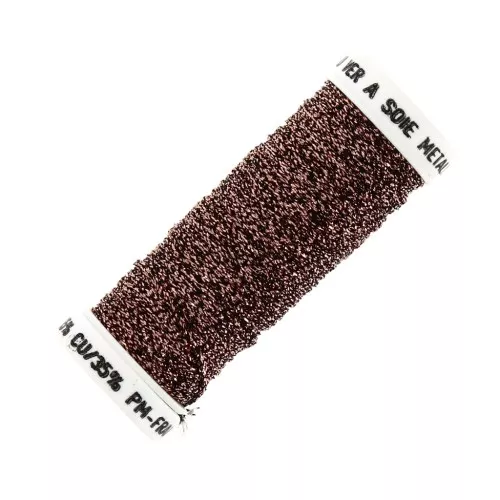 Au ver à soie Metallic braided embroidery thread 16 - Copper Black (020) x10m