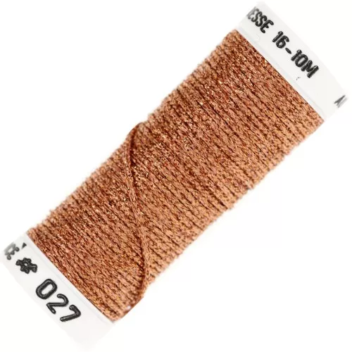 Au ver à soie Metallic braided embroidery thread 16 - Copper Orange (027) x10m